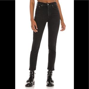 Agolde Nico High Rise  Slim Ankle Black Jeans